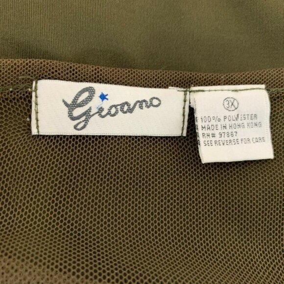 Gioano Netted Top 3X Deep Moss Sheer Net Sleeve - Picture 6 of 6